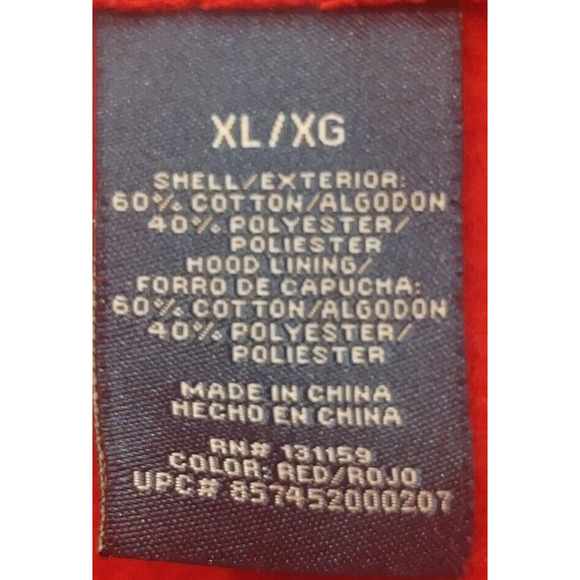 Sebby Red Jacket XL Soft Sweatshirt Material Front Pockets Zip and Toggle - Picture 4 of 8